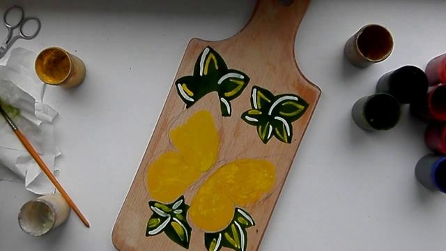 Роспись по дереву. Мастер класс роспись дощечки гуашью. смотреть онлайн