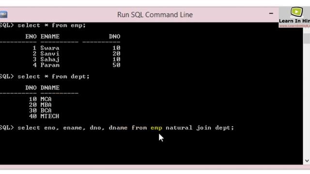 Natural Join in Oracle смотреть онлайн