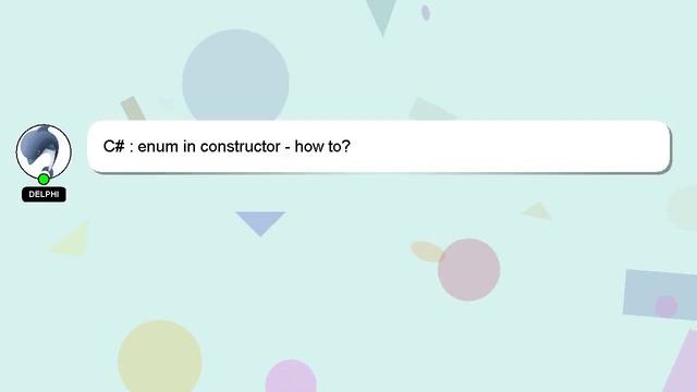 C# : enum in constructor - how to? смотреть онлайн