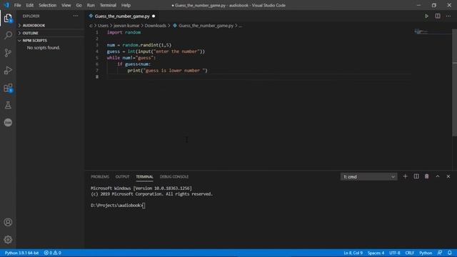 Random Guessing game in python |Number guess game | TELUGU | UNQCODER| смотреть онлайн