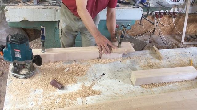 Стол из массива КЛЕНА. Фрезеровка ножек стола. смотреть онлайн