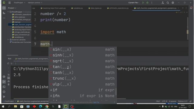 Python Math Module & Augmented Assignment Operator | Python Tutorials For Beginners In Hindi #15 смотреть онлайн