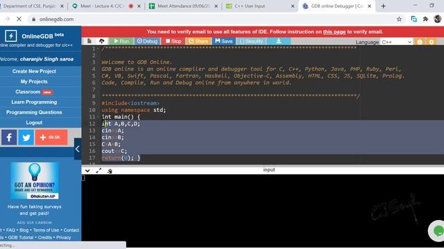 Lecture 3: cin(), cout() ,printf(), scanf(), Comments, Data types, Learn C/C++ In Punjabi Language смотреть онлайн