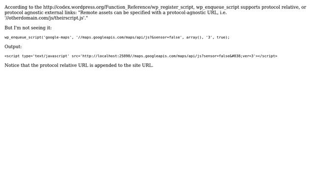 Wordpress: How can I enqueue protocol relative external (//ajax.googleapis.com/...) scripts? смотреть онлайн