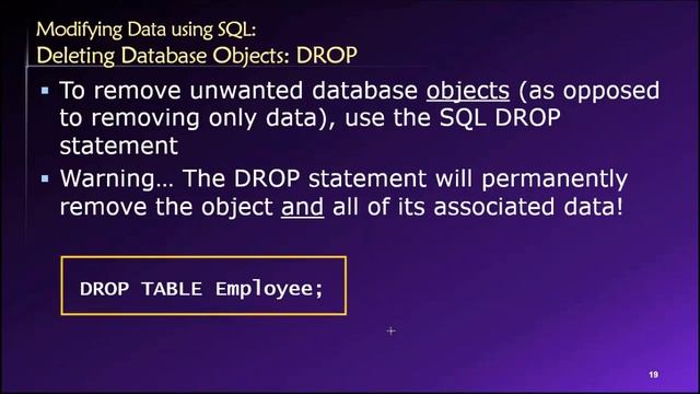 Topic 03, Part 09 - Deleting Database Objects and Constraints with the SQL DROP Statement смотреть онлайн