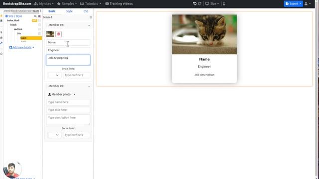 How to add teams element in Bootstrap 5 builder смотреть онлайн