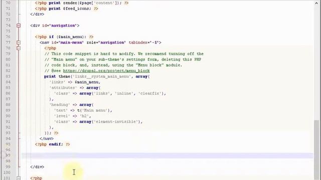 Главное меню и таблицы стилей дизайн-темы на основе Zen