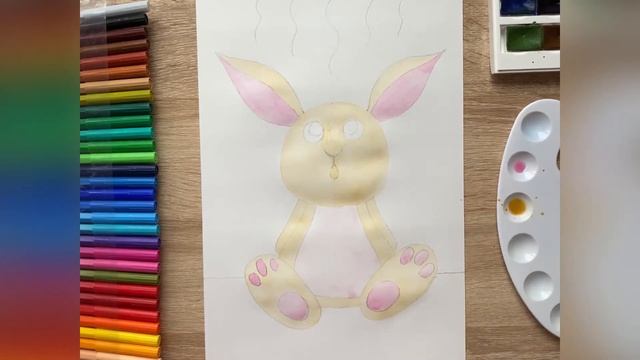 РИСУЕМ ЗАЙКУ простой урок рисования для детей смотреть онлайн