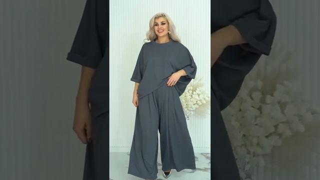 Женский костюм с широкими брюками смотреть онлайн