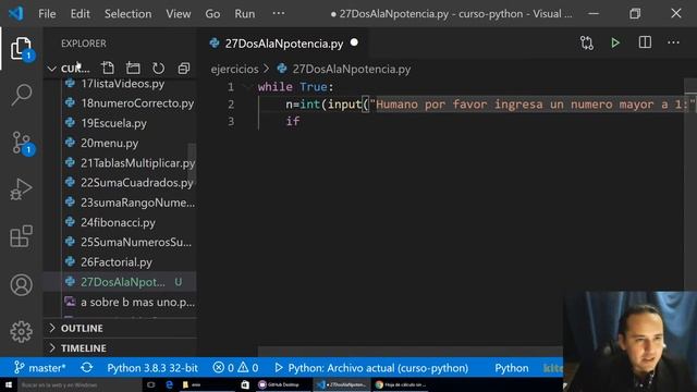PYTHON Ejercicio 27.- Sumatoria de un número elevado a la n potencia [54]???? смотреть онлайн