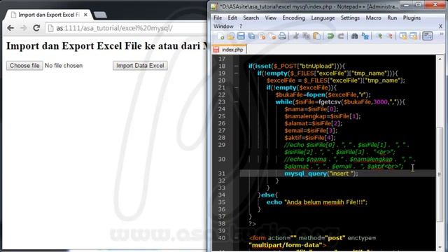 Import dan Export Excel File ke atau dari MySQL, 4, Proses Insert Data Excel ke MySQL, Excel dan PH смотреть онлайн