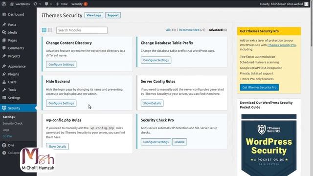 Tutorial Mengamankan Wordpress, Sembuyikan WP-admin, Ithemes Security смотреть онлайн