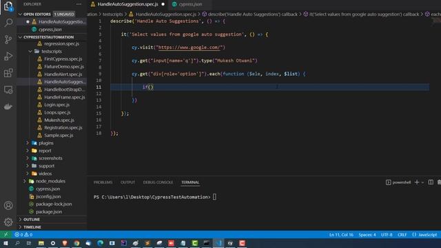#12 - Select Element From Autocomplete Field In Cypress | Select Values From Dynamic Elements смотреть онлайн