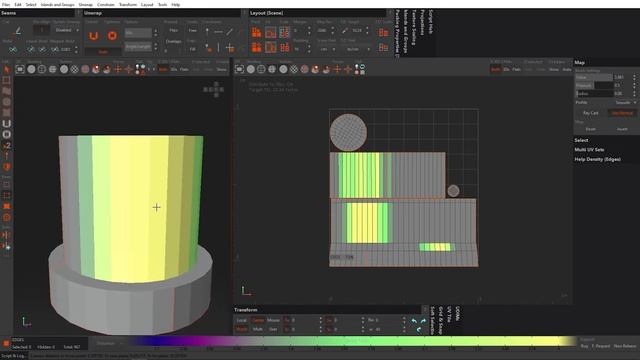 3. Инструменты группы Edit в RizomUV — UV-развёртка и симметрия