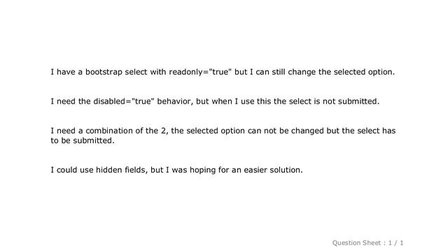 CSS : Twitter bootstrap select readonly still able to change options смотреть онлайн