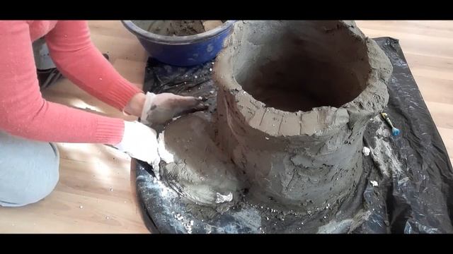 Изготовление цветочницы из бетона. Применение пенопласта. смотреть онлайн