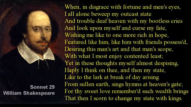 Shakespeare Sonnet 29 With Text