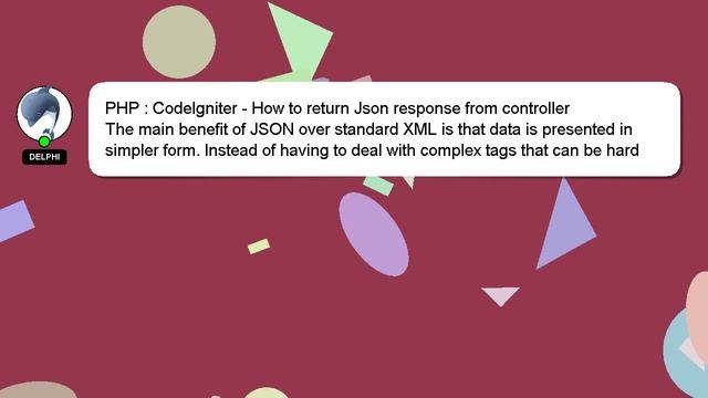 PHP : CodeIgniter - How to return Json response from controller смотреть онлайн