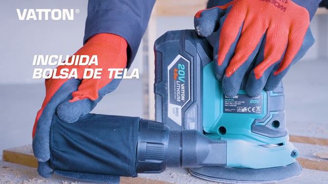 Lijadora excéntrica 125mm vatton 20v sin batería смотреть онлайн
