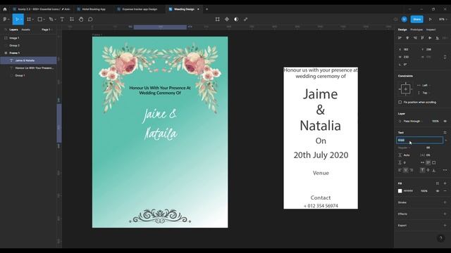 Weeding Card Design In Figma смотреть онлайн