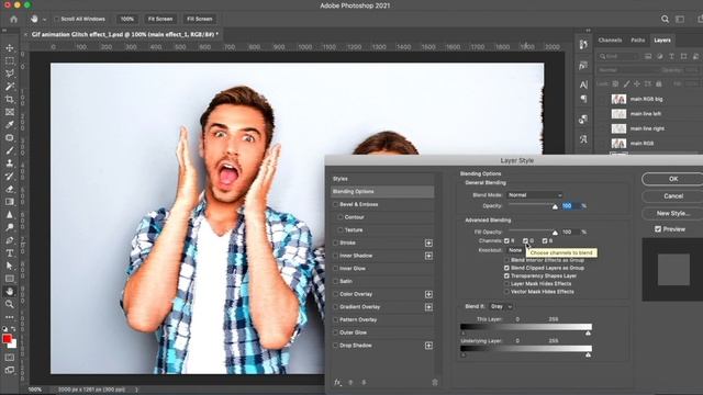 How to create GIF Animated Glitch in Photoshop смотреть онлайн