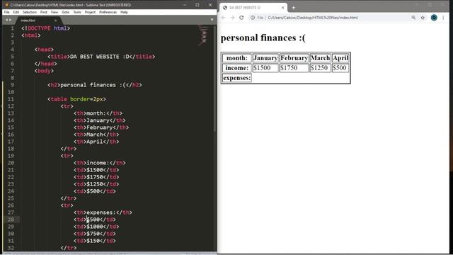 HTML how to create a table ? #6 смотреть онлайн