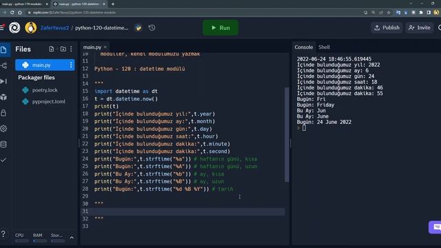 Python 120 - Tarih fonksiyonları | datetime modülü | doğum günü bulma programı смотреть онлайн