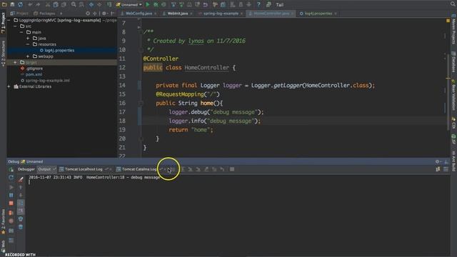Logging in Spring MVC application смотреть онлайн