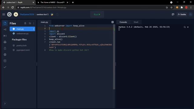 How To Host 24/7 Python Discord Bot For Free Using Repl.it смотреть онлайн