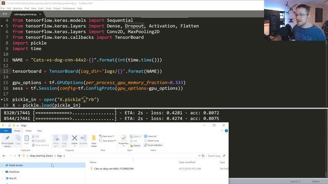 Analyzing Models with TensorBoard - Deep Learning with Python, TensorFlow and Keras p.4 смотреть онлайн