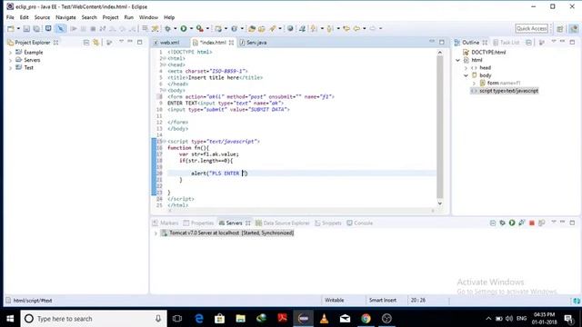 form validation using java script html and servlet смотреть онлайн