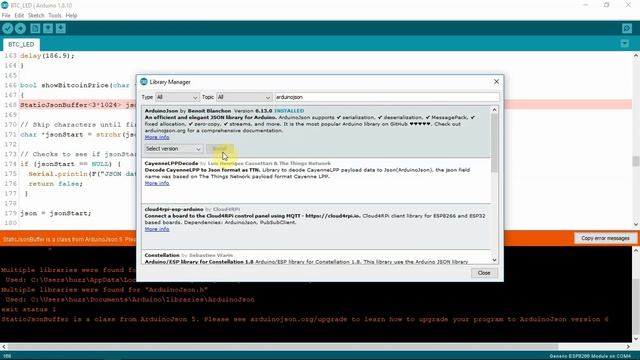 Arduino IDE Fix With ArduinoJson Version 5 To 6 Error While Uploading смотреть онлайн