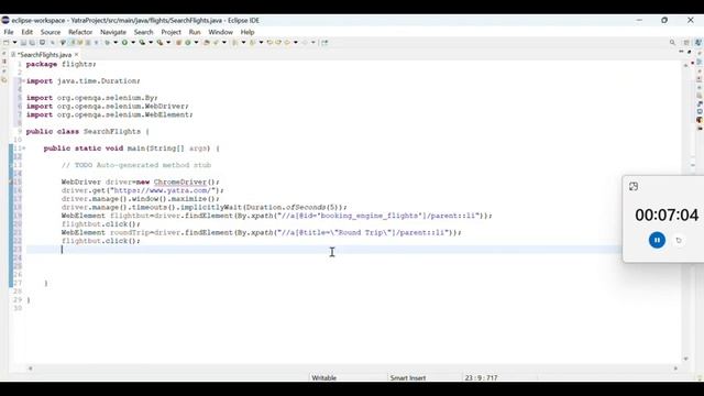 Challenge Day1- Automation Testing on Yatra com Search Flights смотреть онлайн