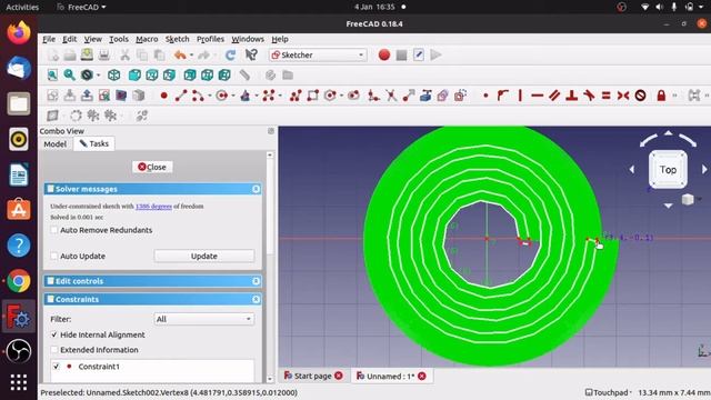FreeCAD: Creating a spiral from Part WB & pocketing into a pad (Removing material 1) Beginners Guid смотреть онлайн