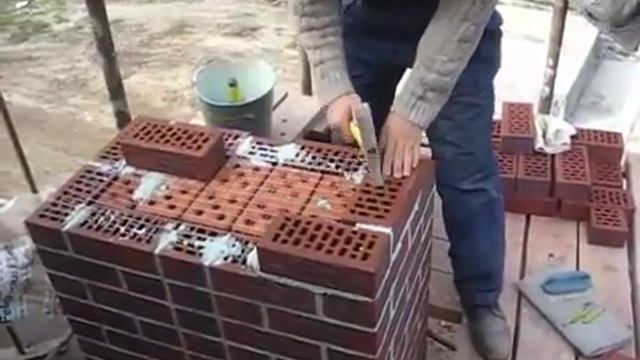 Кладка колонны из клинкерного кирпича Feldhaus Klinker +7 912 827 61 00, Www Tdkk Ru