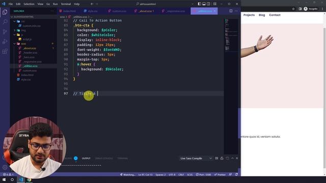 HTML, CSS, SASS & Javascript Website Tutorial | Responsive Website for Beginner смотреть онлайн