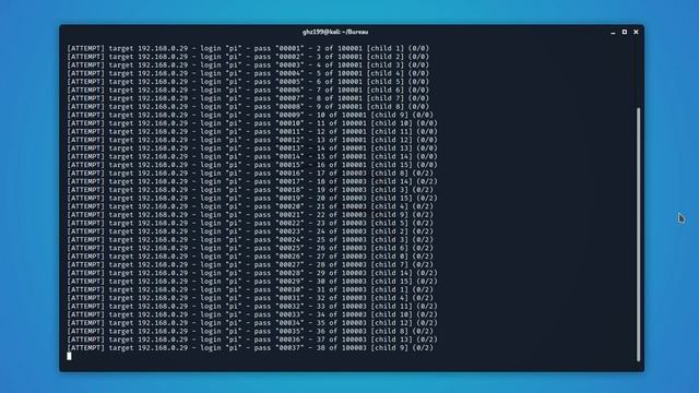 BRUTEFORCE SSH PASSWORD WITH HYDRA смотреть онлайн