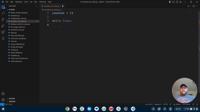 Python Emulating a Do While Loop смотреть онлайн