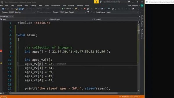 C Programming - Declare and Initialize an INTEGER Array.