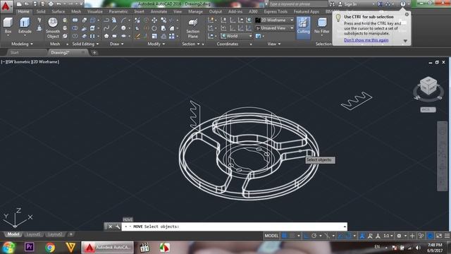 AutoCAD 3D, Pulley Belt of Radiator Motor, How to Draw Belt Pulley, AutoCAD Training смотреть онлайн
