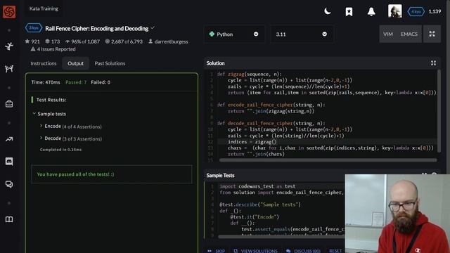 CodeWars: Rail Fence Cipher Refactoring смотреть онлайн