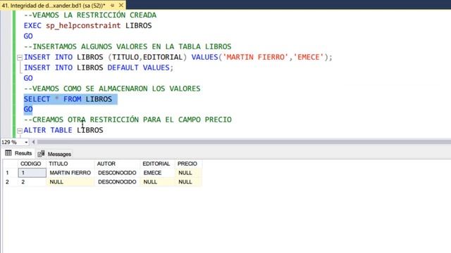 RESTRICCIÓN DEFAULT - SQL SERVER смотреть онлайн