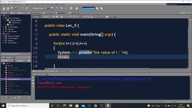 LEC:13 | Break and Continue Keywords in JAVA смотреть онлайн