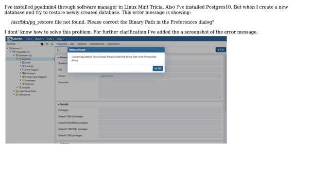 '/usr/bin/pg_restore' file not found. Please correct the Binary Path in the Preferences dialog смотреть онлайн