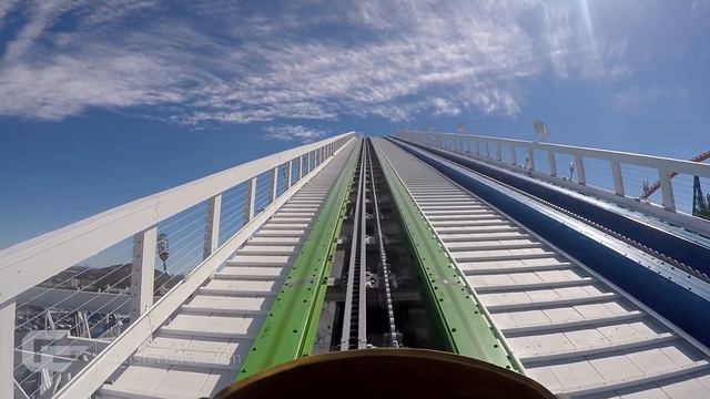Twisted Colossus front seat on-ride HD POV @60fps Six Flags Magic Mountain смотреть онлайн