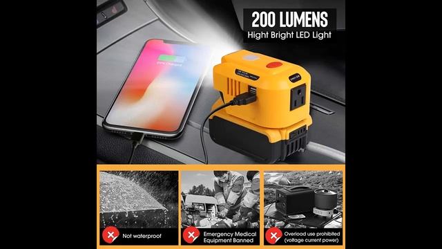 EID 150W Portable Power Supply Inverter for DeWALT 20V Battery смотреть онлайн