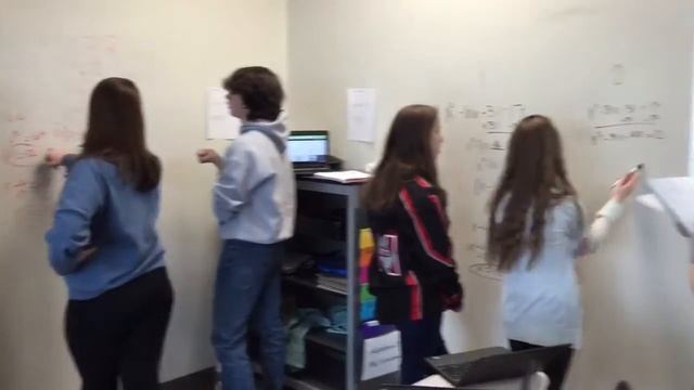 Working in Groups of 3 at the Dry Erase Whiteboard Wall смотреть онлайн