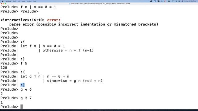HPBE007: Implementing factorial and gcd with Haskell guarded equation смотреть онлайн