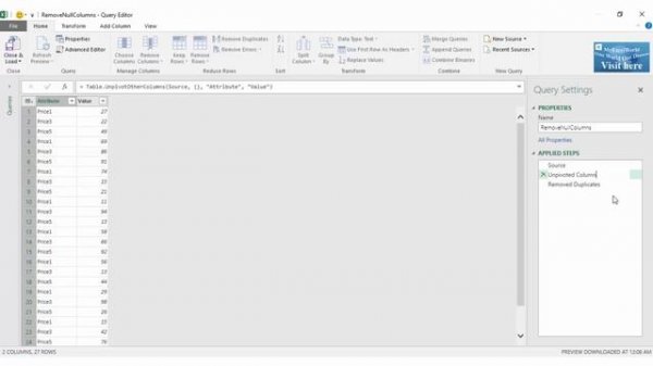 Video_017 How to Remove Null Columns with Power Query?