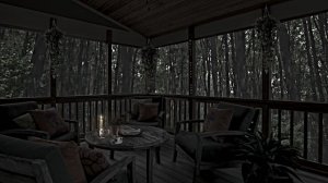 ?⛈️⚡Сильный дождь и гром ?⛈️⚡Огромный Лесной дом-Избавьтесь от Стресса и Засыпайте Под Звуки Дождя